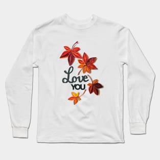 Printed paper Quilling maple leaf card Long Sleeve T-Shirt